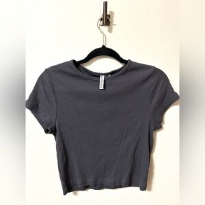 DIVIDED Dark Grey Baby Tee